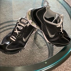 Black Nike athletic shoes